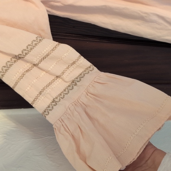 Roller Rabbit Scoop Neck Dress w/ 3/4 Sleeves.  Size Medium Light Pink Boho - Picture 5 of 9